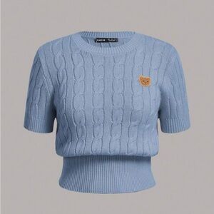 Blue Cable Knit Sweater